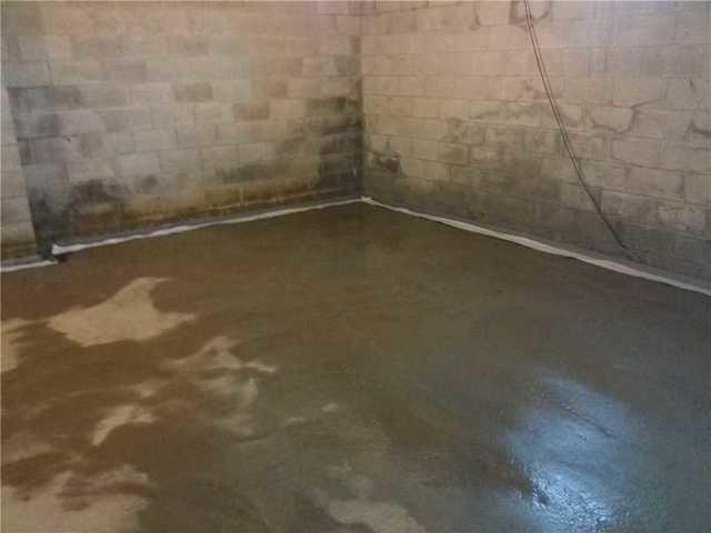 Basement Water Drainage System Installed