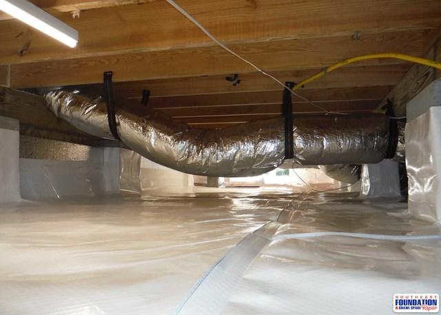 The CleanSpace Encapsulation System keeps bugs and critters out of the crawl space of the home.