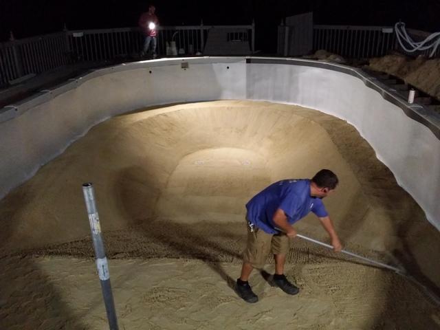 <p>Finishing up leveling the sand!</p>