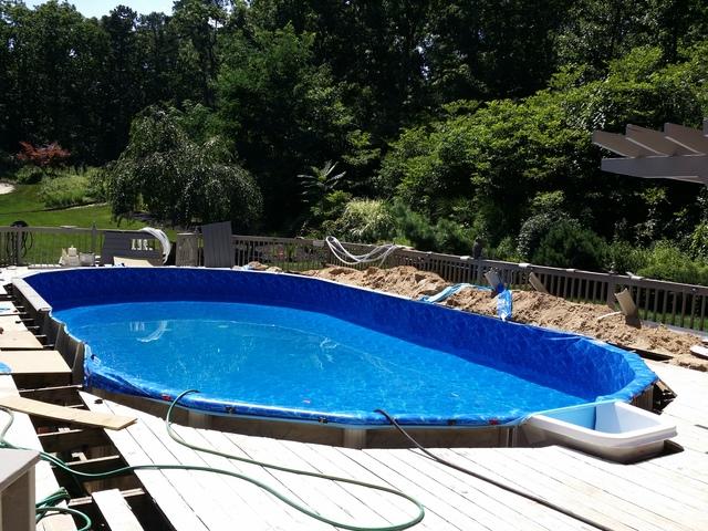 Above Ground Pool Installation with Deep End