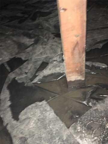 Water pooling around the foundation supports