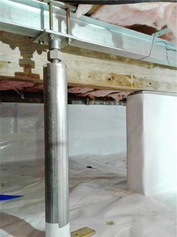 SmartJacks were installed to stabilize the crawl space beams.