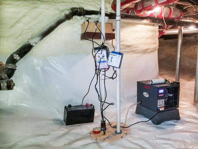 Waterproofed and Supported Crawl Space