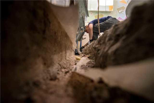 Trench Dug on Perimeter of Basement Floor