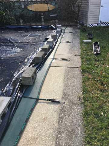 Wide Shot of Uneven Patio