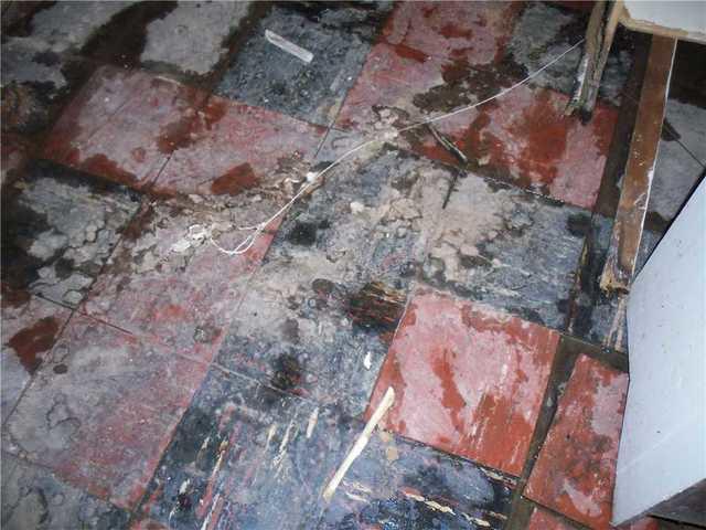 Basement Tile Floor Destroyed