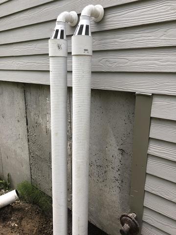 The IceGuard are installed in line with the discharge line.  They will provide an outlet for water to escape, in the event of the lines freezing.