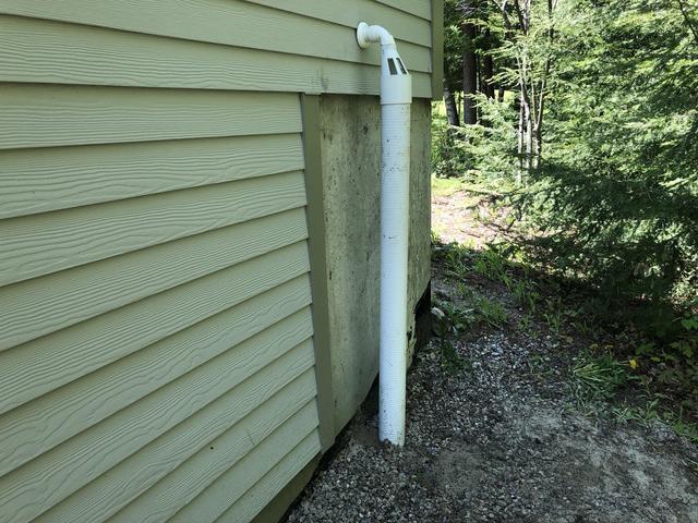 The discharge line for the SuperSump Pump is installed with an IceGuard.