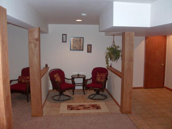 Tiled relaxation area.