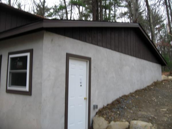 Another view of the finished garage.