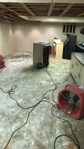 <p>Drying equipment in action for a home in Ringwood IL, following a basement flood&nbsp;</p>