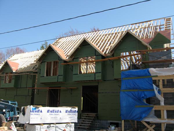 Another shot of these fully framed homes. 