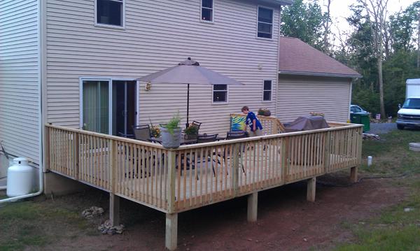 A newly built deck, grill and table and chairs, what's better than that.