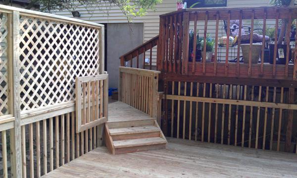 Hand built gate for easy access and safety precautions.