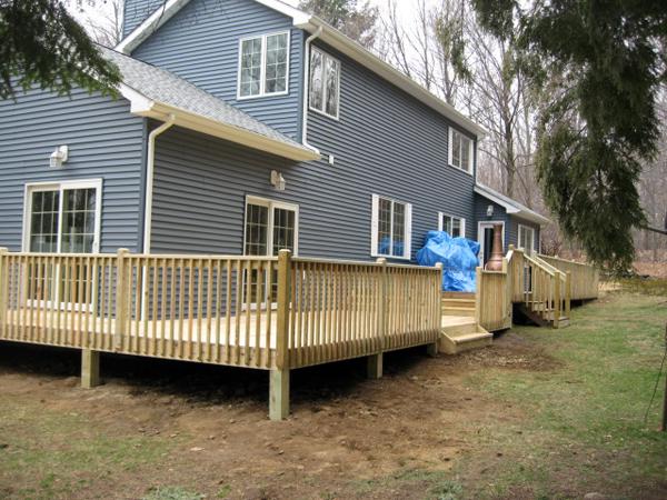 The first angle of this complete wrap around deck/porch.