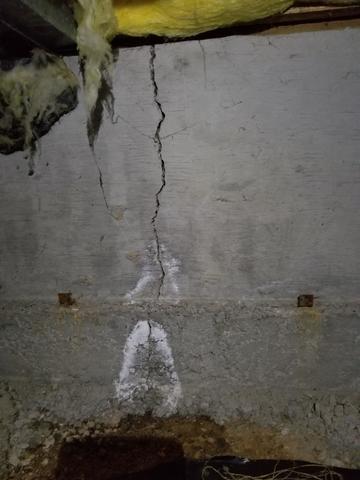 Interior foundation crack