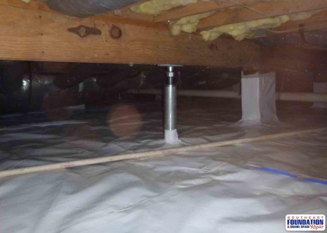 A supported crawl space