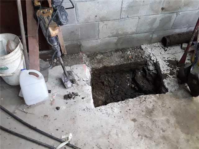 Dug out area for Push Pier.