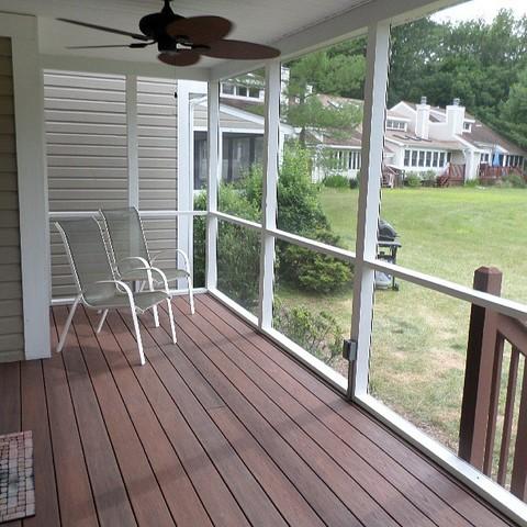 <p>A newly finished porch/deck.</p>