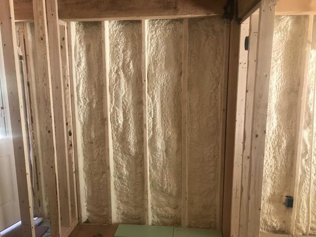 Straight shot of what the insulation looks like on the walls.