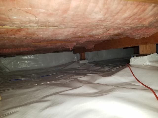 End result of the encapsulated crawlspace liner was installed