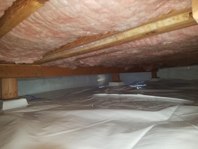 End result of the encapsulated crawlspace liner was installed