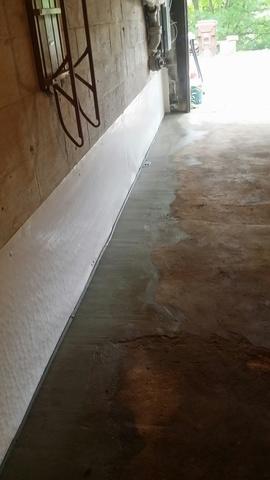 CleanSpace liner is installed on the bottom half of the basement wall to prevent water seepage from coming through the wall. If seepage were to come through, it would be directed to the WaterGuard System.