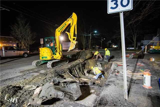 Earle Paving excavated the area around the pipes so that our team could fill the area with PolyLevel.