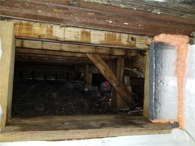 This crawl space had a moisture problem.