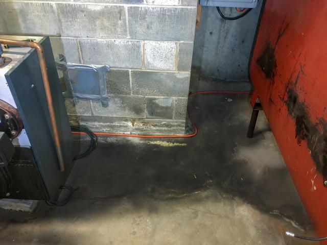 This is one of the worst spots in the basement where water damage would occur.