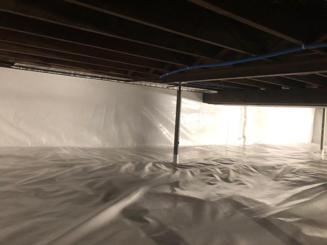 The CleanSpace liner installs on the walls and floors, preventing water vapor and humidity from passing through.