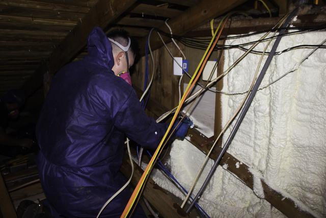 Spray Foaming an Attic