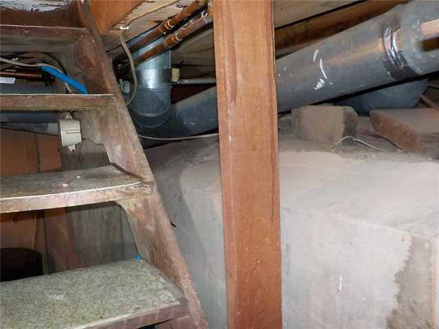 Not a safe stairway with possible mold