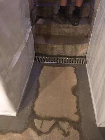 Trench Drain inside Exterior Basement Door