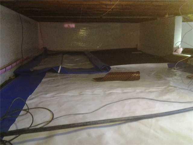 <p>Crawlspace waterproofing installation.</p>