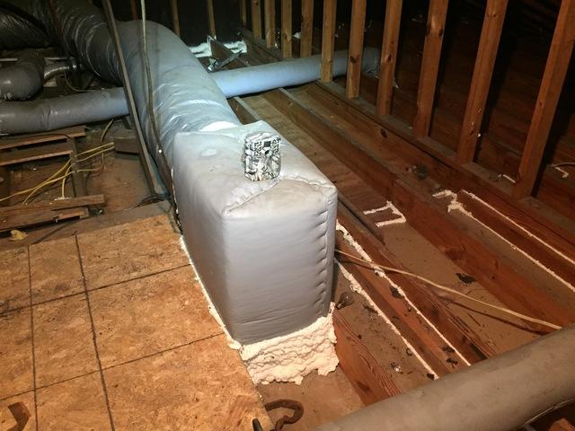 Air sealing around HVAC in Gloucester, VA attic