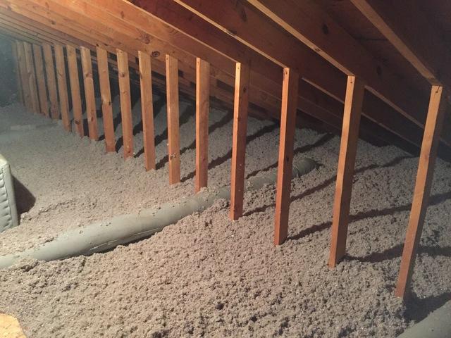 After Air Sealing and Cellulose Insulation in Gloucester, VA Attic,