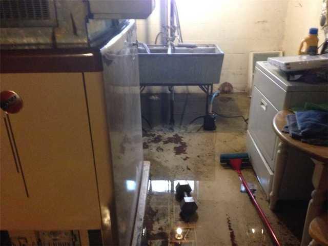 Sitting water in flooded basement