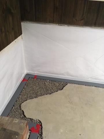 WaterGuard Drainage and CleanSpace Vapor Barrier - During Basement Waterproofing; Doswell, VA