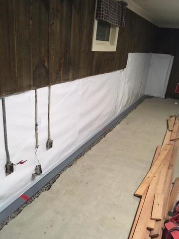 WaterGuard Along Basement Perimeter - During Basement Waterproofing; Doswell, VA