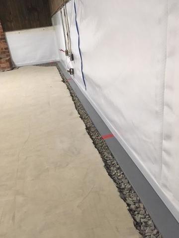 WaterGuard Installed Along Basement Perimeter - During Basement Waterproofing; Doswell, VA