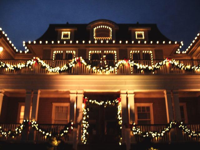 Lit Garland Perfectly Accents This Home's Christmas Lights in Spring Lake, NJ!