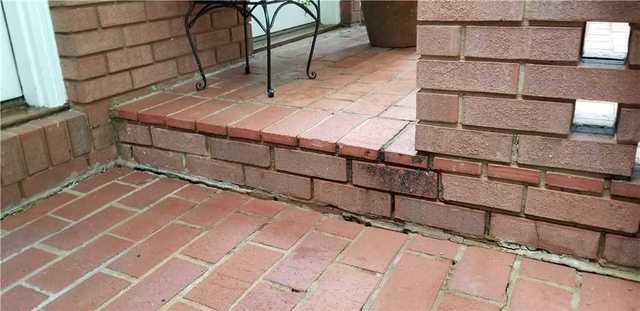 Water pooled in this area of the porch