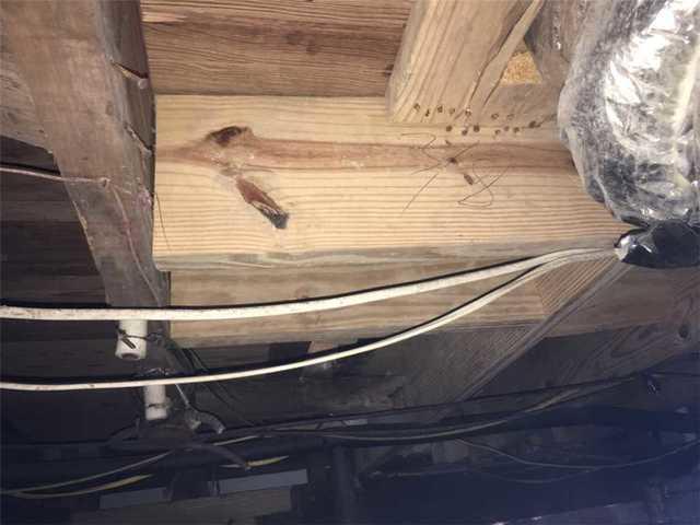 Wood rot removed