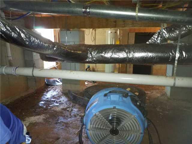 Standing water in this crawl space needed to be removed. It was causing mold, wood rot, odors and sagging floors.