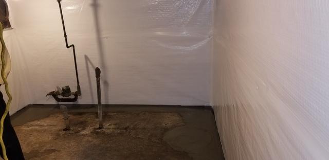 Photo of the finished job with CleanSpace along the walls and WaterGuard around the perimeter.