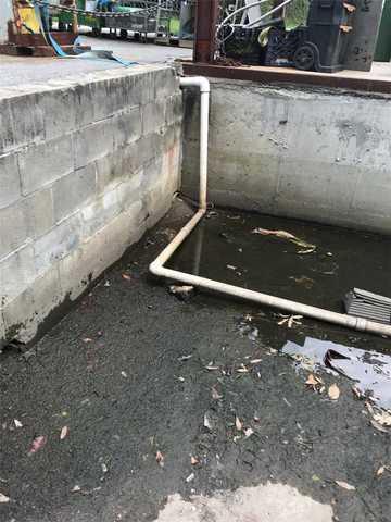 Water pooled in this loading dock