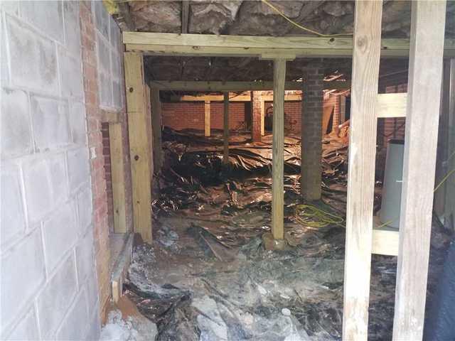 Damp, humid crawl space