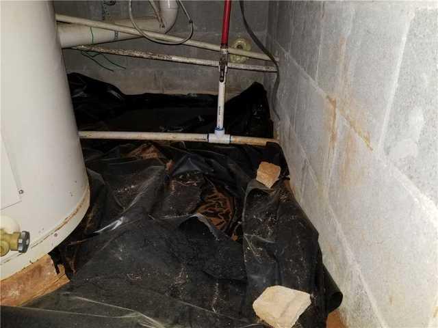 Standing water in a crawl space