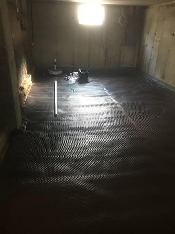 Drainage Matting Installation- Straight View